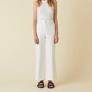 LE JEAN | VIRGINIA WIDE LEG ANKLE JEAN IN WHITE (SIZE 23)